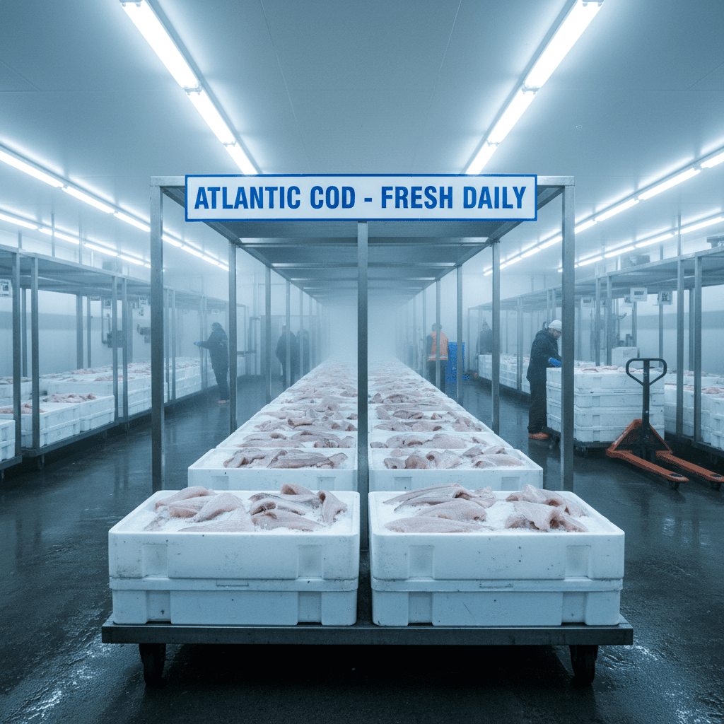 Cod fillets cold packed
