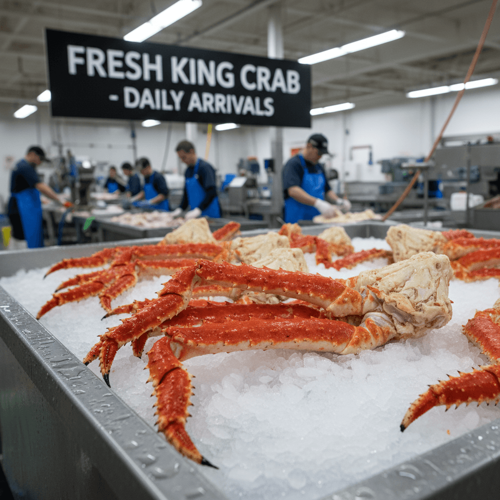 King crab legs on ice