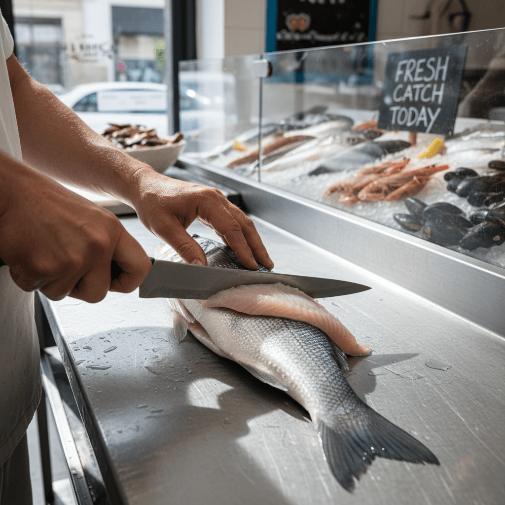 Fresh cod fillets