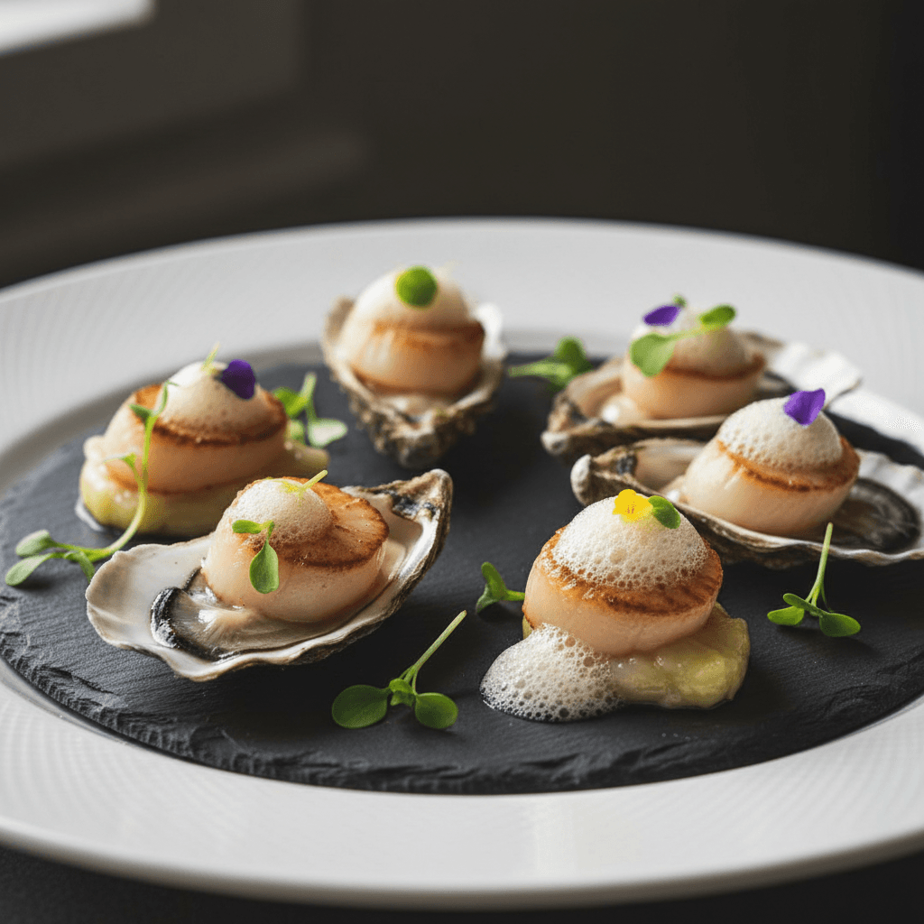 Fresh scallops in controlled marine environment